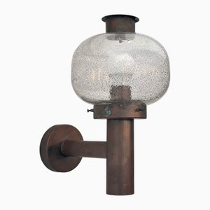 Lámpara de fachada para exteriores Mid-Century de cobre y vidrio de Fagerhult, Suecia, años 70