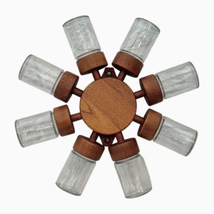 Scandinavian Modern Spice Rack Wheel in Teak from Digsmed, Denmark, 1960s