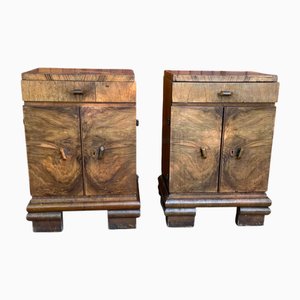Österreichische Art Deco Truhen aus Nussholz Furnier, 1920er, 2er Set
