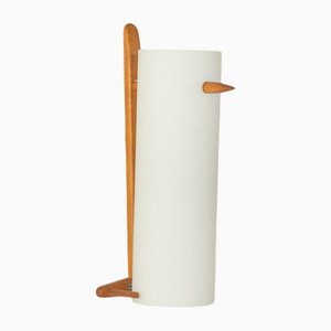 Lámpara de pared vintage de madera de Uno & Östen Kristiansson para Luxus, años 60