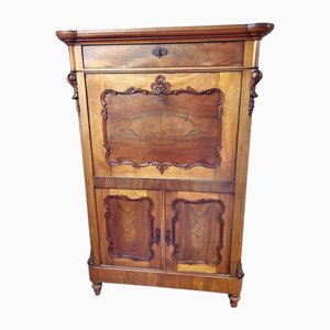 Biedermeier Mahogany Drop-Leaf Secretary, 1880s