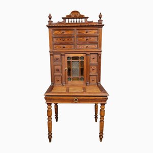 Abgestufter Napoleon III Schreibtisch aus Kiefernholz, 1880