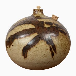 Mid-Century Modern Danish Studio Pottery Oil Lamp from Aage Würtz, 1960s