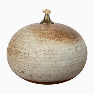 Mid-Century Modern Danish Studio Pottery Oil Lamp from Aage Würtz, 1960s
