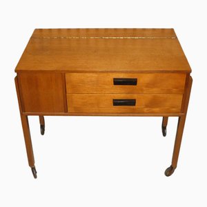 Vintage Sewing Cart in Walnut, 1960s