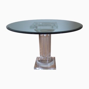Runder Esstisch mit Glasplatte von Fabianart, 1985