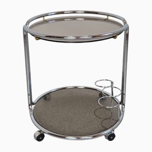 Chariot de Bar Mid-Century en Chrome et Verre, 1970s, 1960s