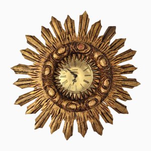 Mid-Century Sunburst Wall Clock from Junghans, 1960s