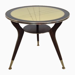 Rockabilly Round Coffee Table with Glass Top, 1960s
