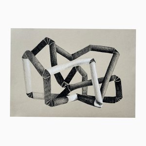 Amanda Andersen, Knotted Abstraction, 2024, Pastel on Natural Tan Paper