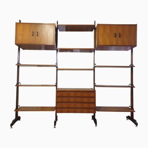 Swedish Teak Bookcase with Curved Side Supports, 1960s