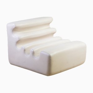 First Edition Karelia Armchair in White Vinyl by Liisi Beckmann for Zanotta, 1966