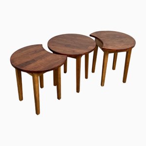 Demi-Lune Couchtische, Dänemark, 1960er, 3er Set