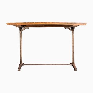 Vintage French Cast Base Café Dining Table, 1930s