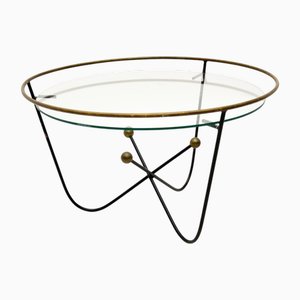 Vintage Steel and Brass Coffee Table attributed to Edward Ihnatowicz, 1950s
