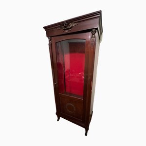 Vitrina Imperio de caoba con soportes de bronce dorado, Francia, de finales del siglo XIX