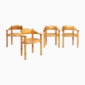 Pine Carver Dining Room Chairs by Rainer Daumiller for Hirtshals Sawmill, 1970s, Set of 4