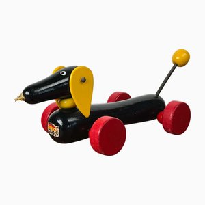 Mid-Century Wiener Hundespielzeug aus Holz von Brio, Schweden, 1960er