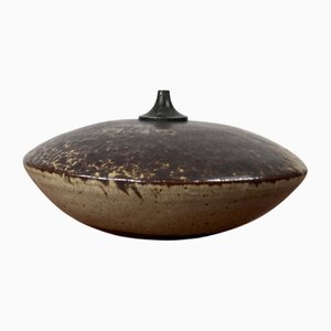Mid-Century Modern Danish Studio Pottery Oil Lamp from Aage Würtz, 1960s