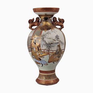 Vaso Kutani antico in porcellana dorata, Giappone, fine XIX secolo