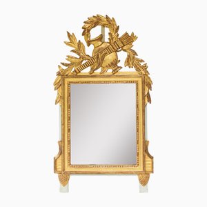 Miroir en Bois Doré avec Couronne, France, 1940s