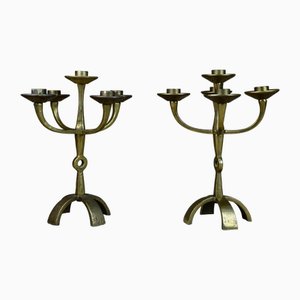 Candelabri in bronzo di Scandia Present, Svezia, anni '70, set di 2