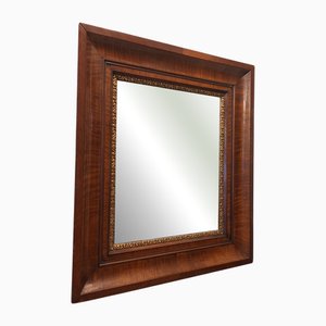 Antique Walnut Mirror with Bevelled Edge, 1850