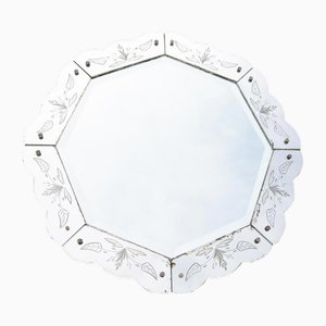 Vintage Venetian Octogonal Beveled Glass Mirror
