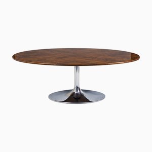 Oval Table in Chrome and Walnut, 1960s