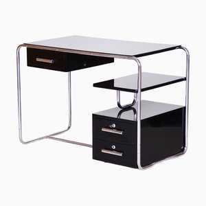 Schwarzer Bauhaus Schreibtisch aus Verchromtem Stahl, Deutschland, 1930er
