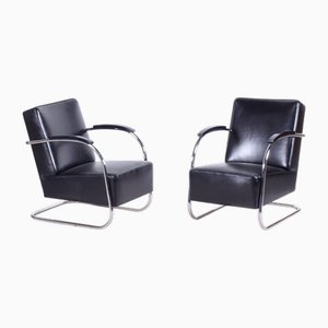 Set of Bauhaus Black Chairs from Mücke Melder, 1930s