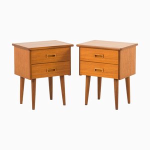 Teak Nachttische, Dänemark, 1960er, 2er Set