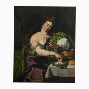 Abraham Janssens, mujer, siglo XVII, óleo sobre lienzo, enmarcado