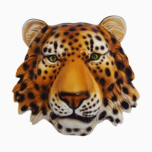 Wall Mask Leopard in Ceramic from Ceramiche Boxer