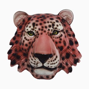 Wall Mask Ceramic Leopard Pink from Ceramiche Boxer