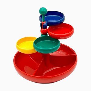 Side Table in Vibrant Multicolor Plastic from Emsa, West Germany, 1970s