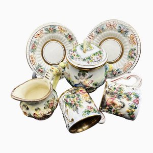 Coffee Set from Capodimonte, 1950s, Set of 6