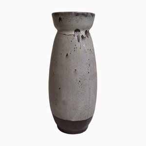 Graue Vintage Vase aus glasierter Keramik mit Farbverlauf, 1970er
