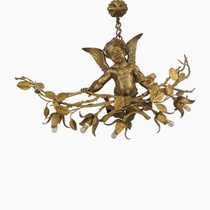 Baroque Bronze Angel Chandelier, Vienna, 1900s