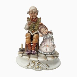 Abuelo con nieta de Capodimonte, años 60