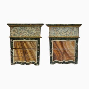 Lacquered Marche Bedside Tables, Early 1900s, Set of 2
