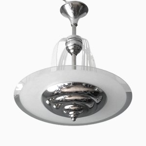 Lámpara de techo Art Déco vintage de Henri Petitot para Atelier Petitot, años 30