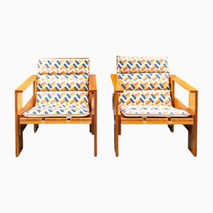 Beechwood Armchairs Crate 1 by Gerrit Thomas Rietveld for Cassina, 1980s, Set of 2