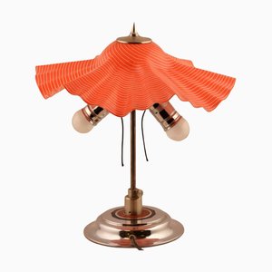 Lampe de Bureau Art Déco avec Globe en Verre Rouge, 1930s