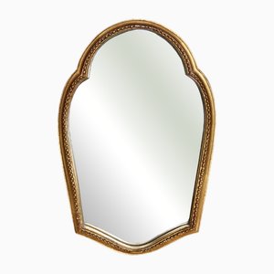 Miroir Baroque Ancien en Bois Doré en Verre Dénoyauté, 1920s