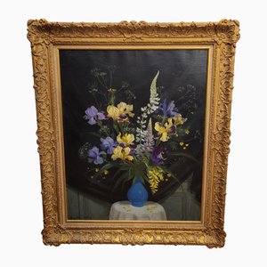 Roger Chapelain-Midy, Bodegón amarillo y azul, años 20-1940, óleo sobre lienzo, enmarcado