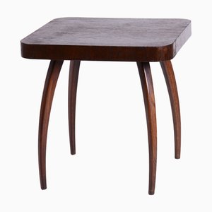 Mesa Spider checa Art Déco de roble atribuida a J. Halabala para Up Závody, años 40