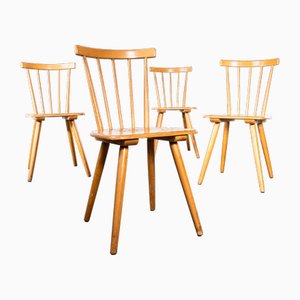 Sillas de comedor con respaldo abatible, años 50. Juego de 4