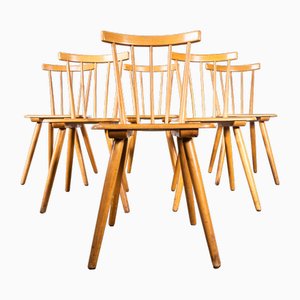 Stick Back Dining Chairs, 1950s, Set of 6