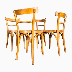 French Bistro Dining Chairs, 1950s, Set of 4